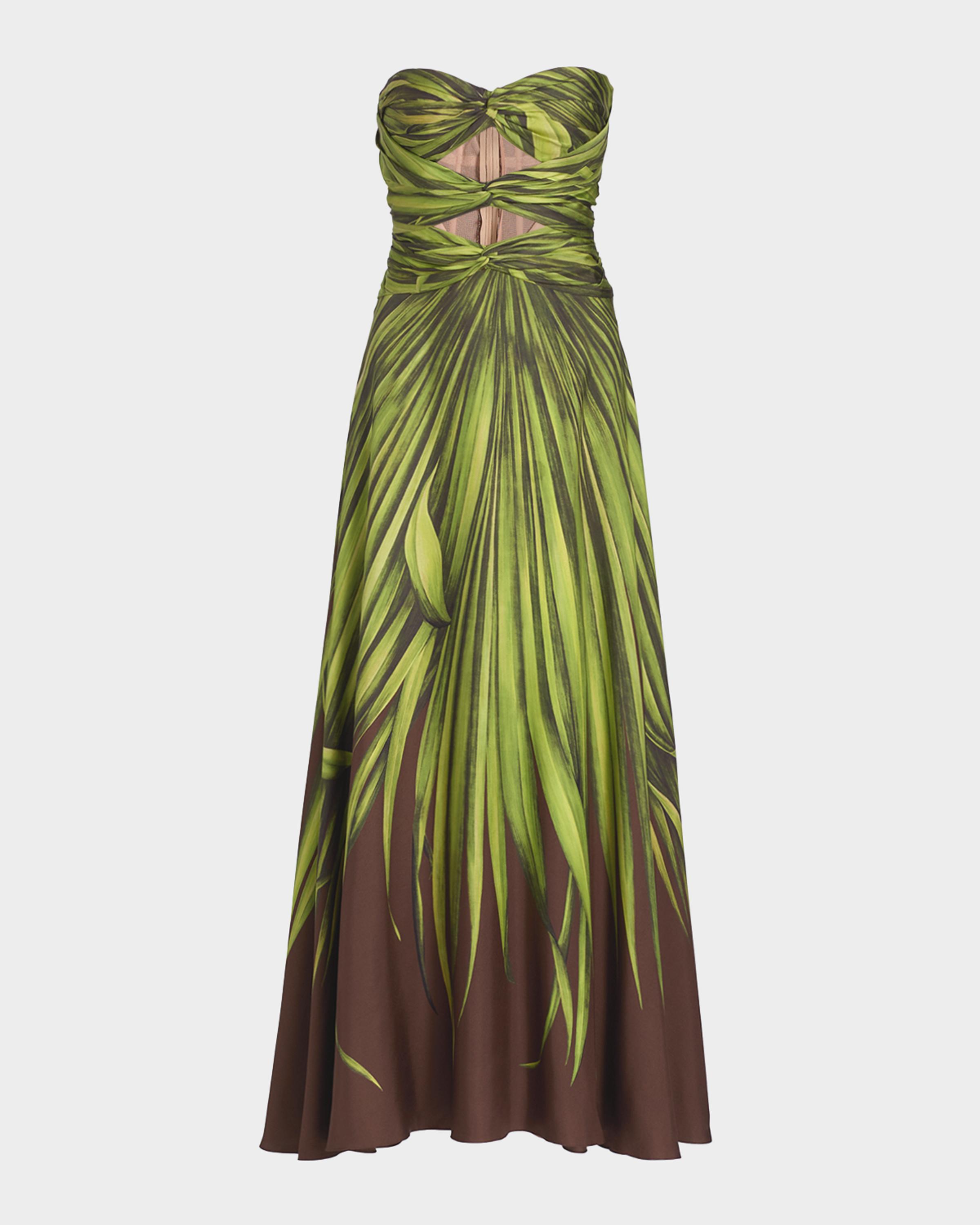 Strapless Cutout Silk Twill Gown