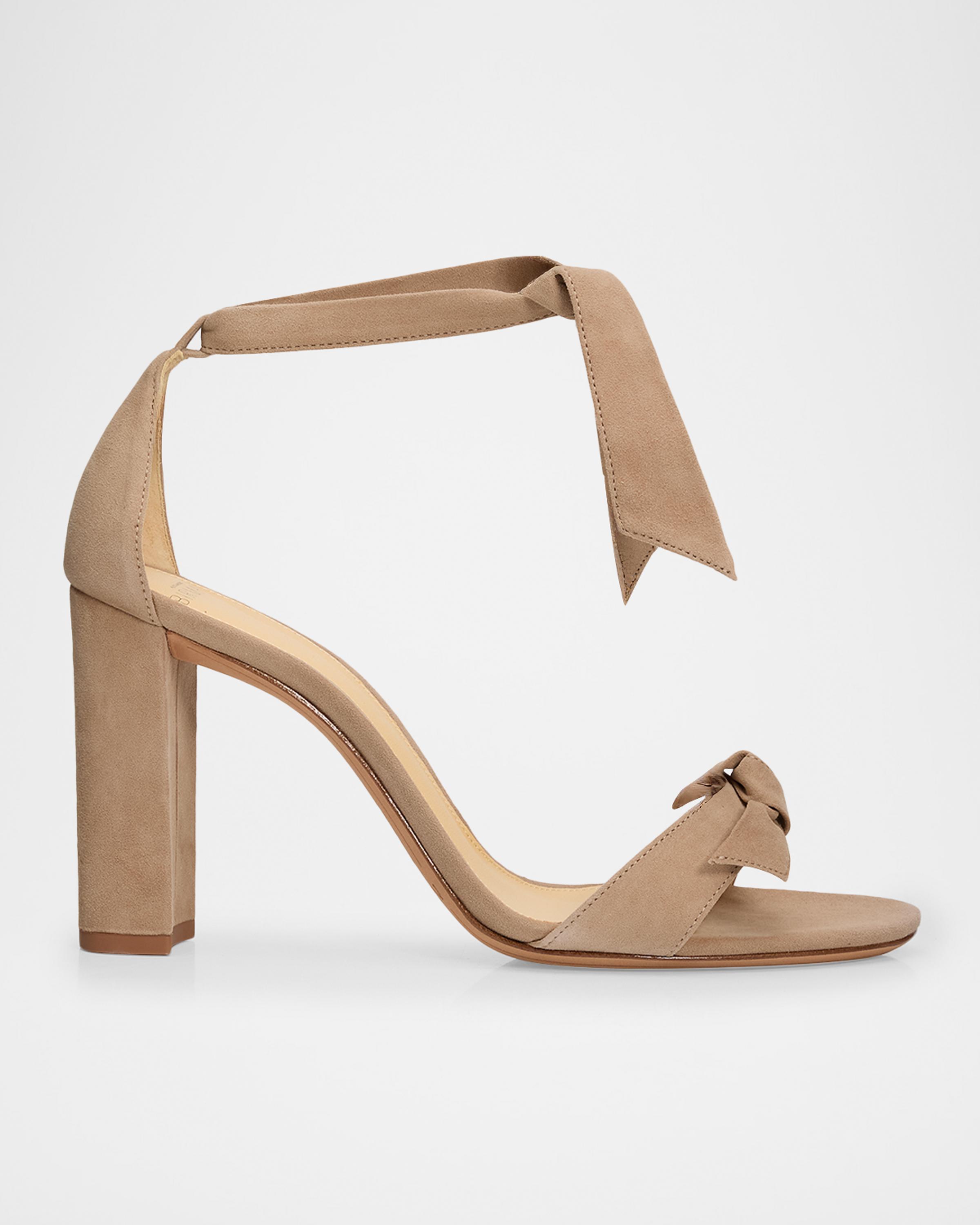90mm Clarita Suede Block-Heel Sandals
