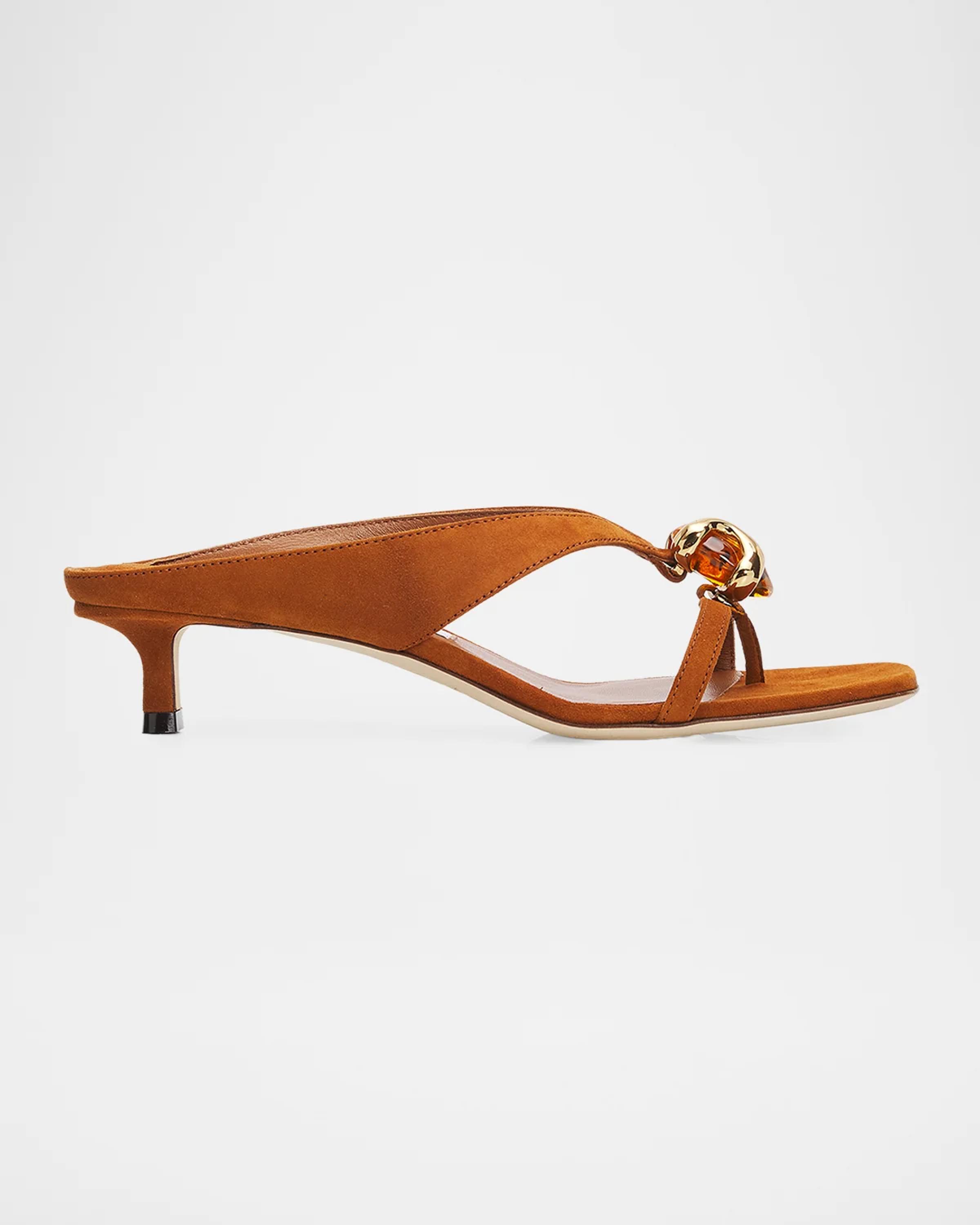 35mm Emeri Stone Suede Sandals