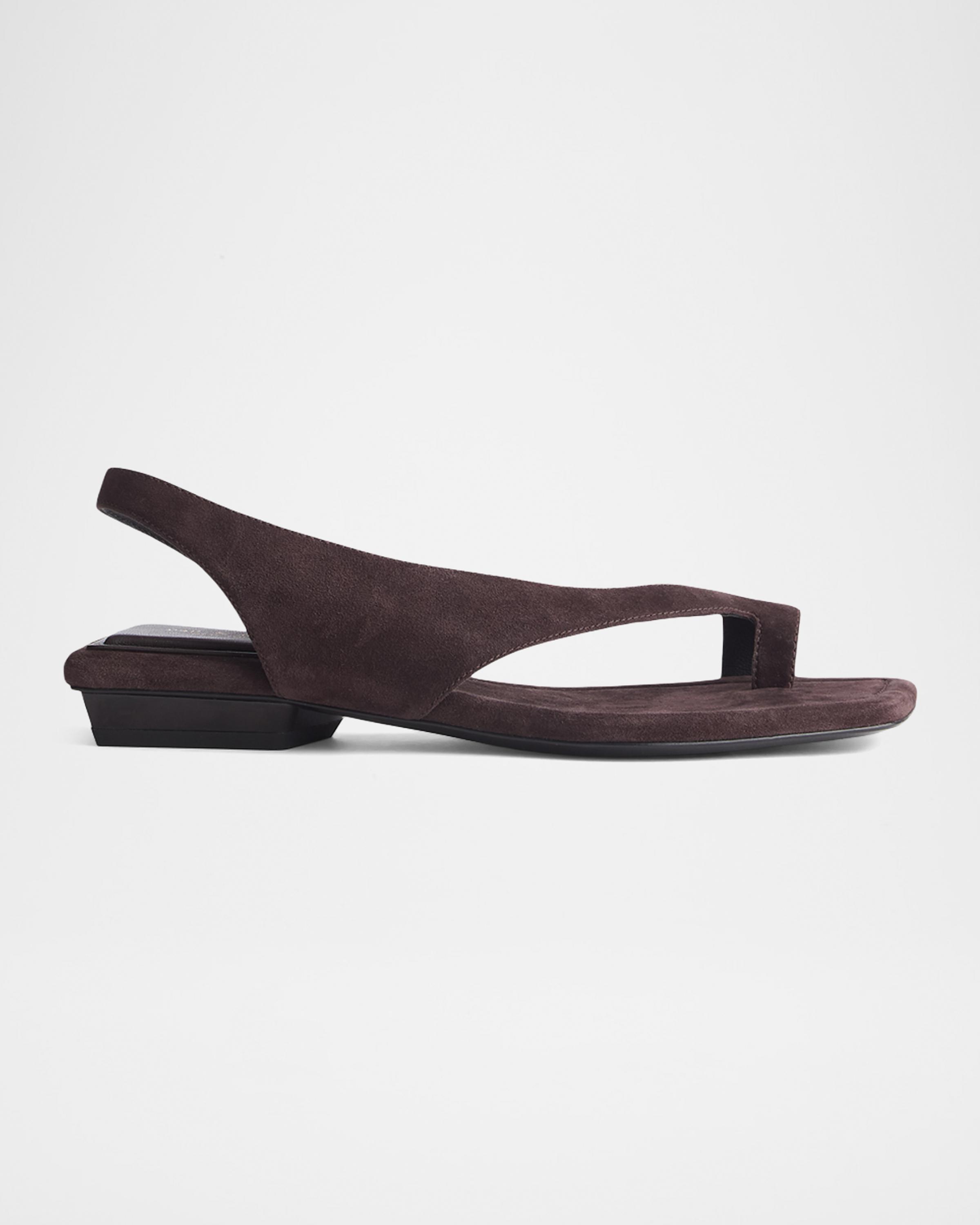 Liv Suede Flat Toe-Ring Sandals