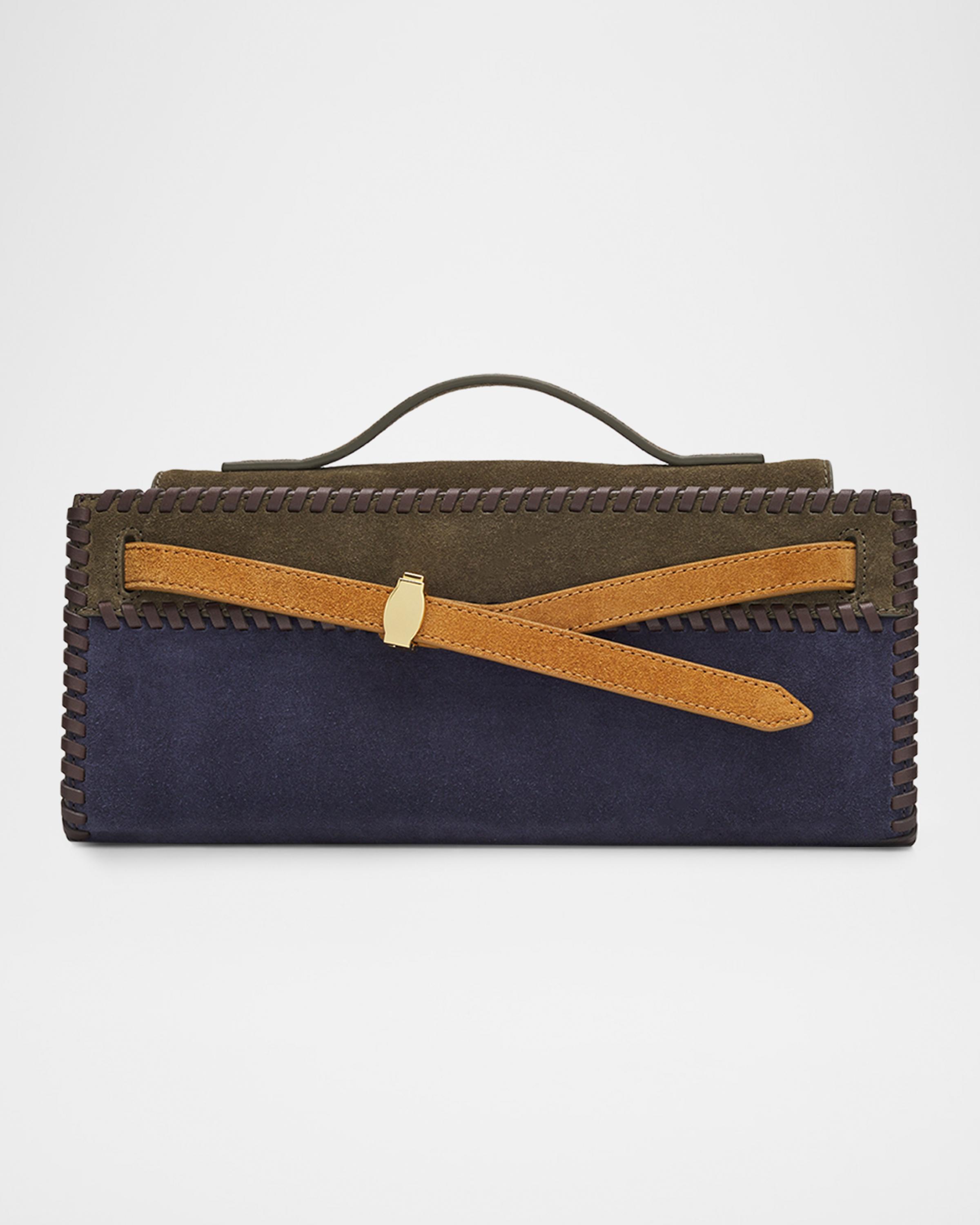 Dash Colorblocked Suede Top Handle bag
