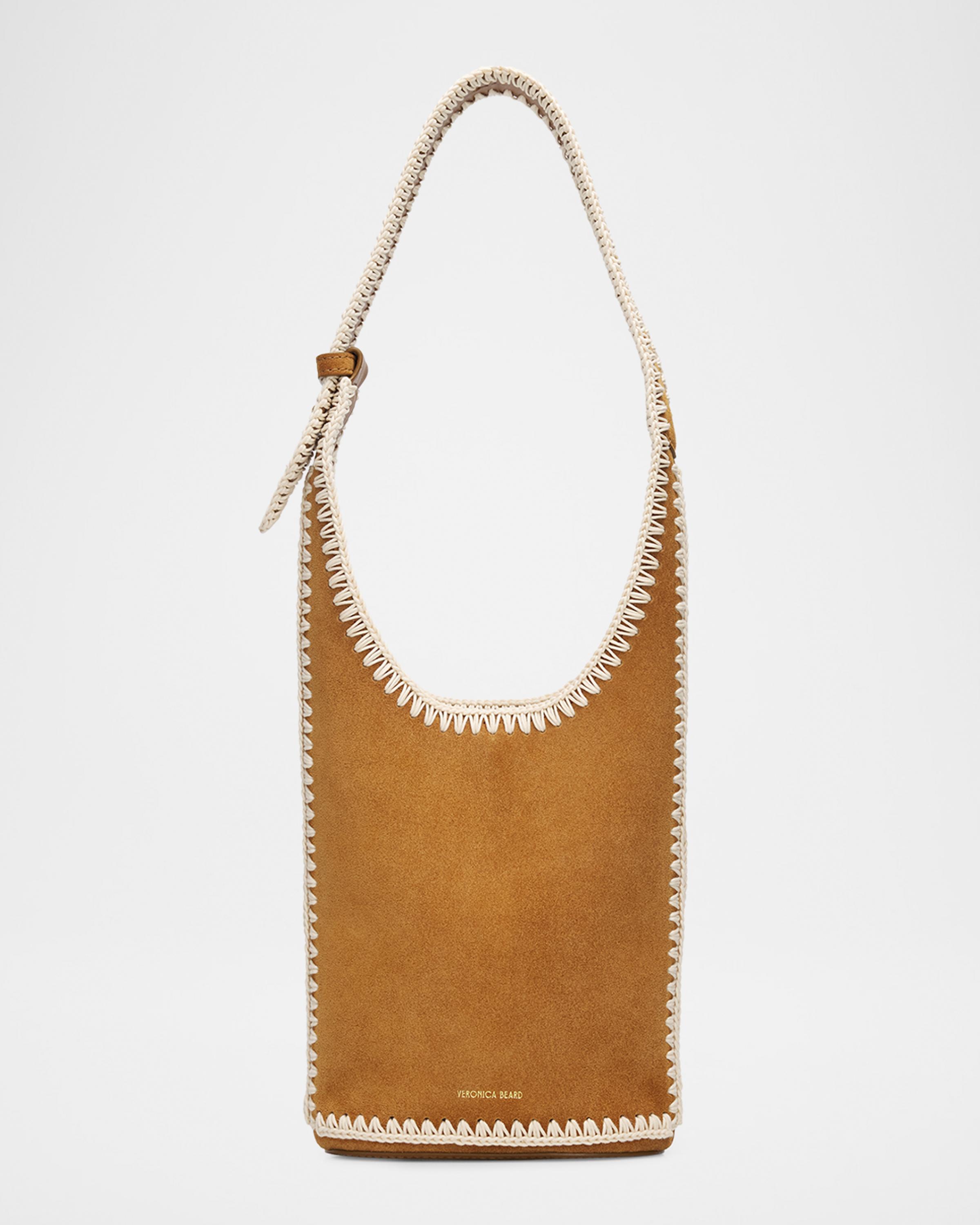 Loop Small Whipstitch Suede Shoulder Bag