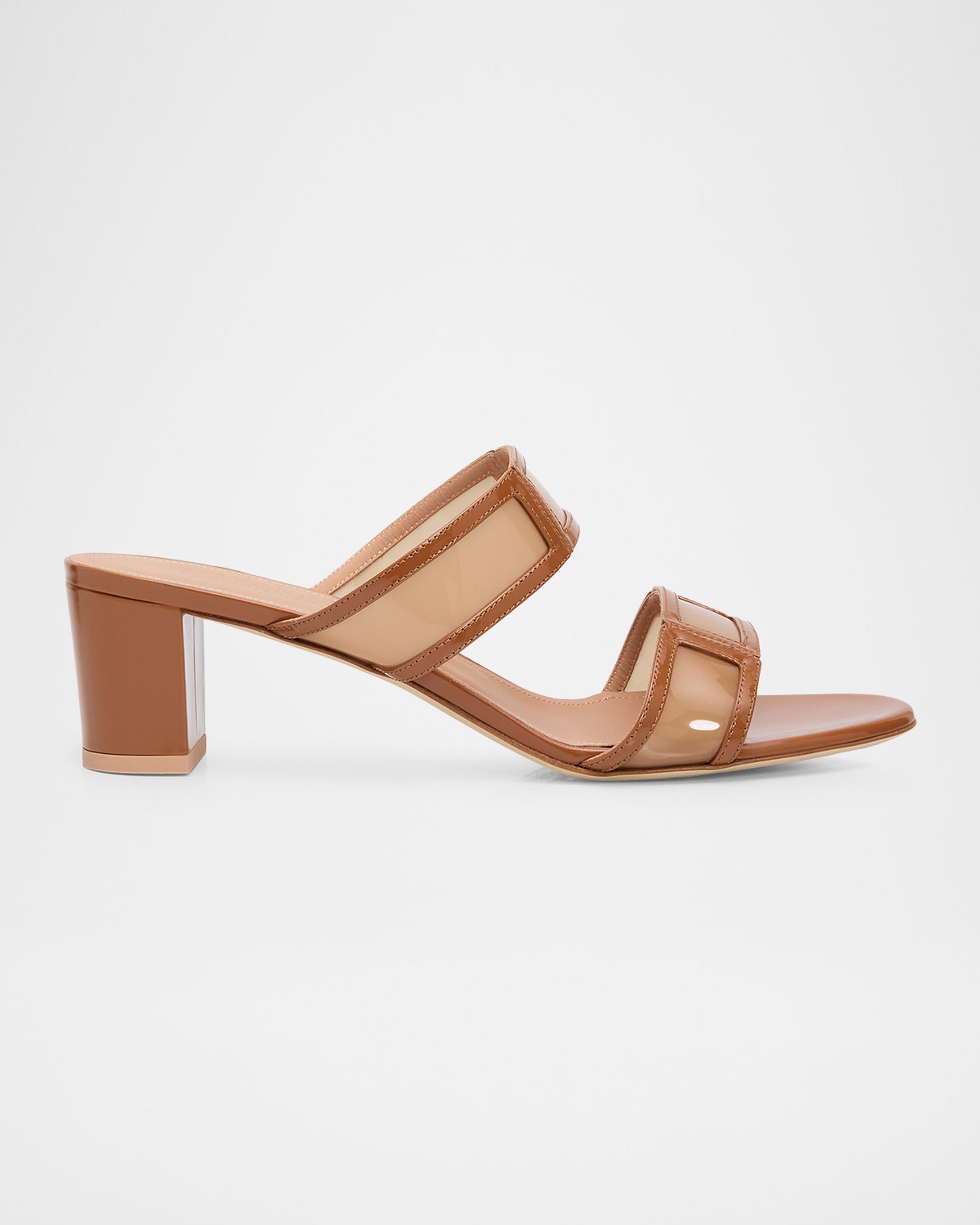 45mm Loulou Patent Leather and PVC Mule Sandals
