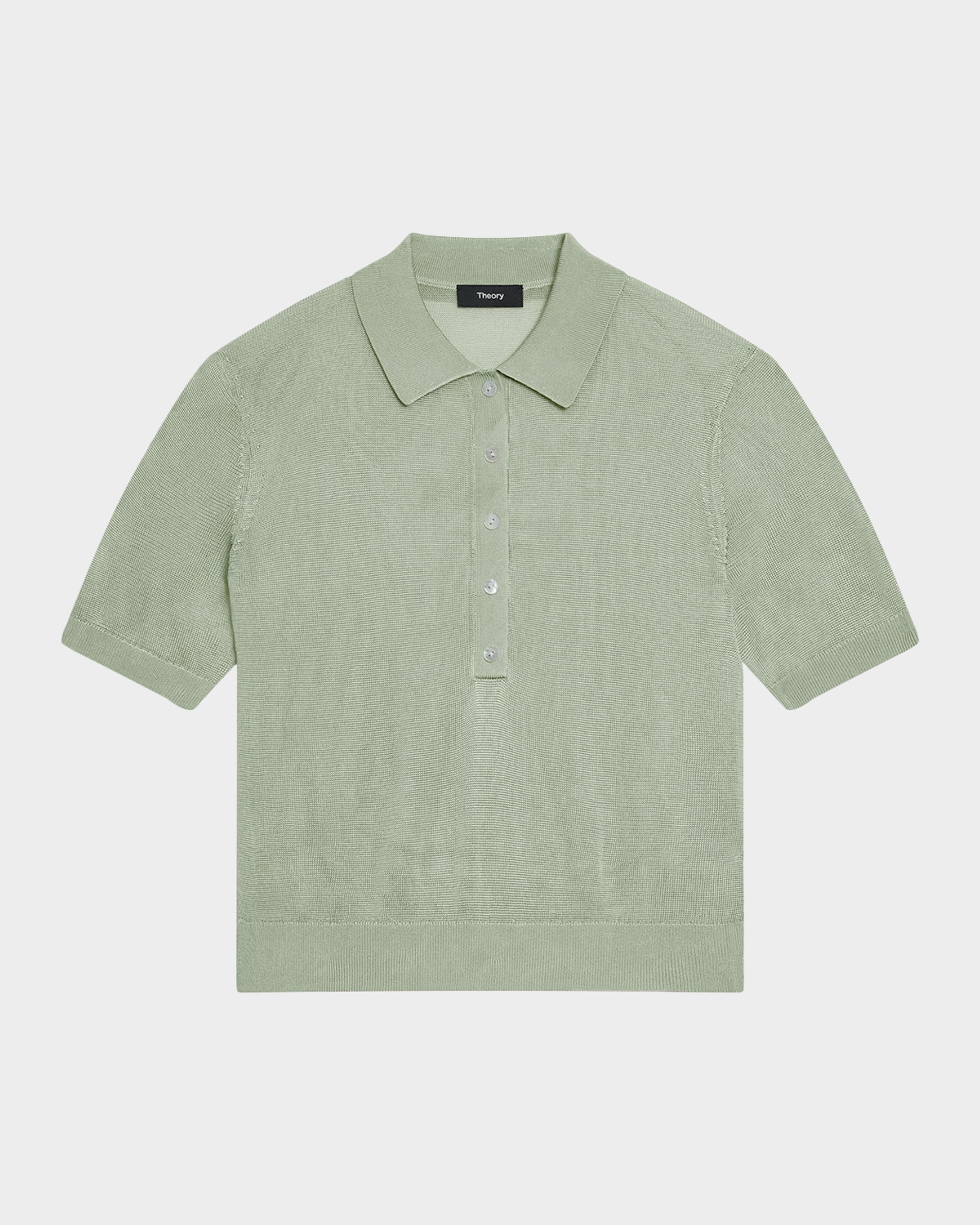 Sheer Short-Sleeve Polo Shirt