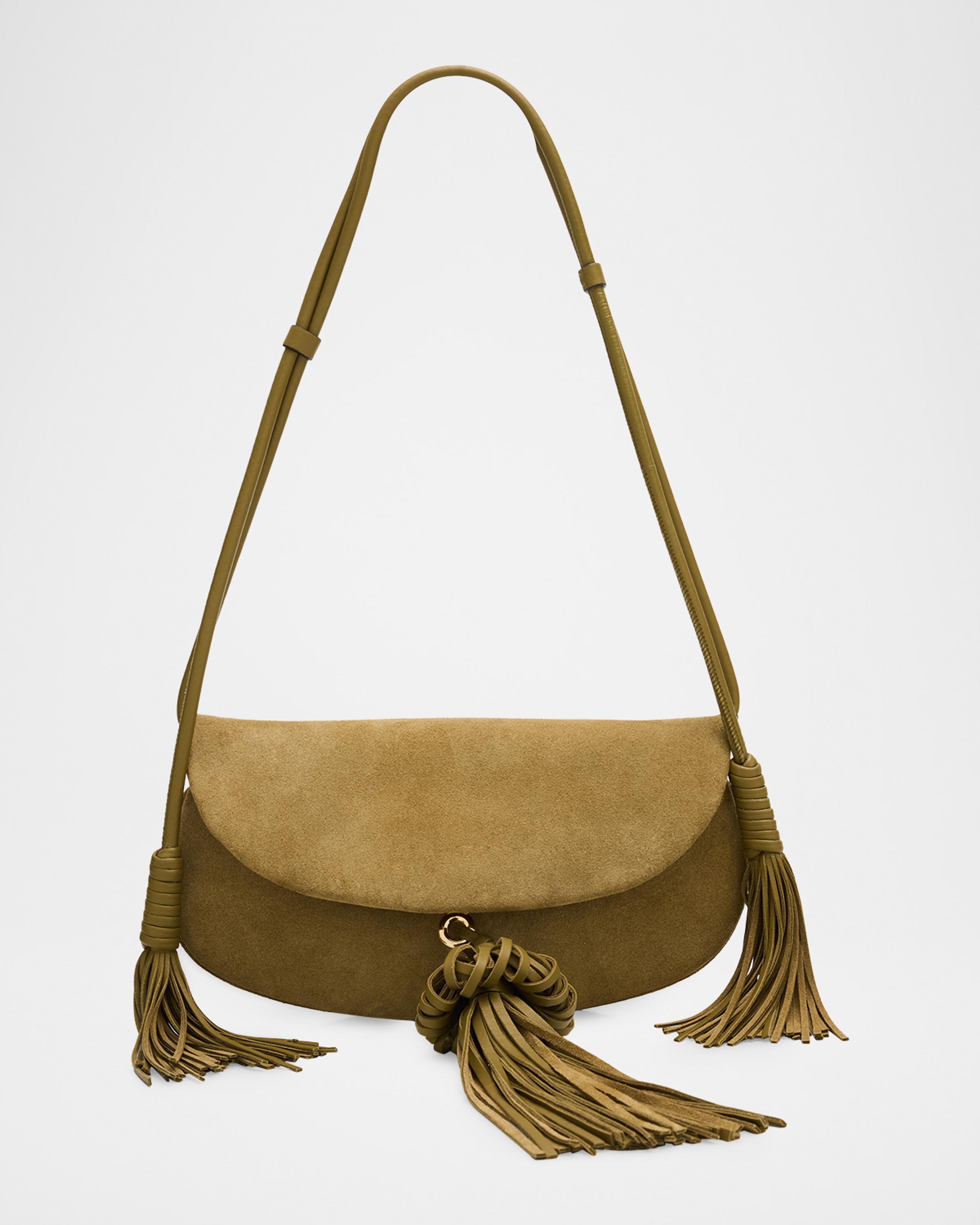 Paloma Flap Tassel Suede Shoulder Bag