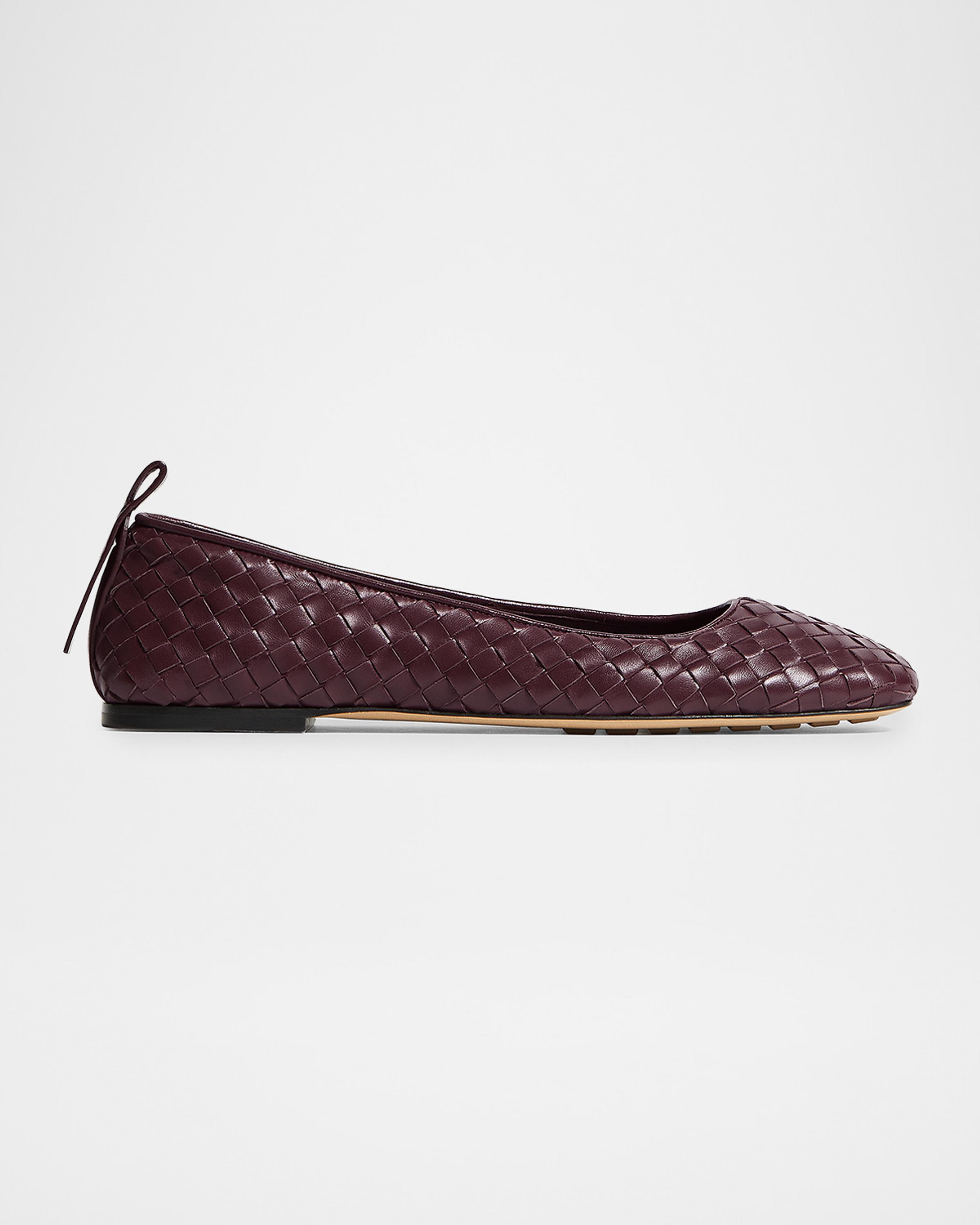 Charlotte Intrecciato Leather Ballerina Flats