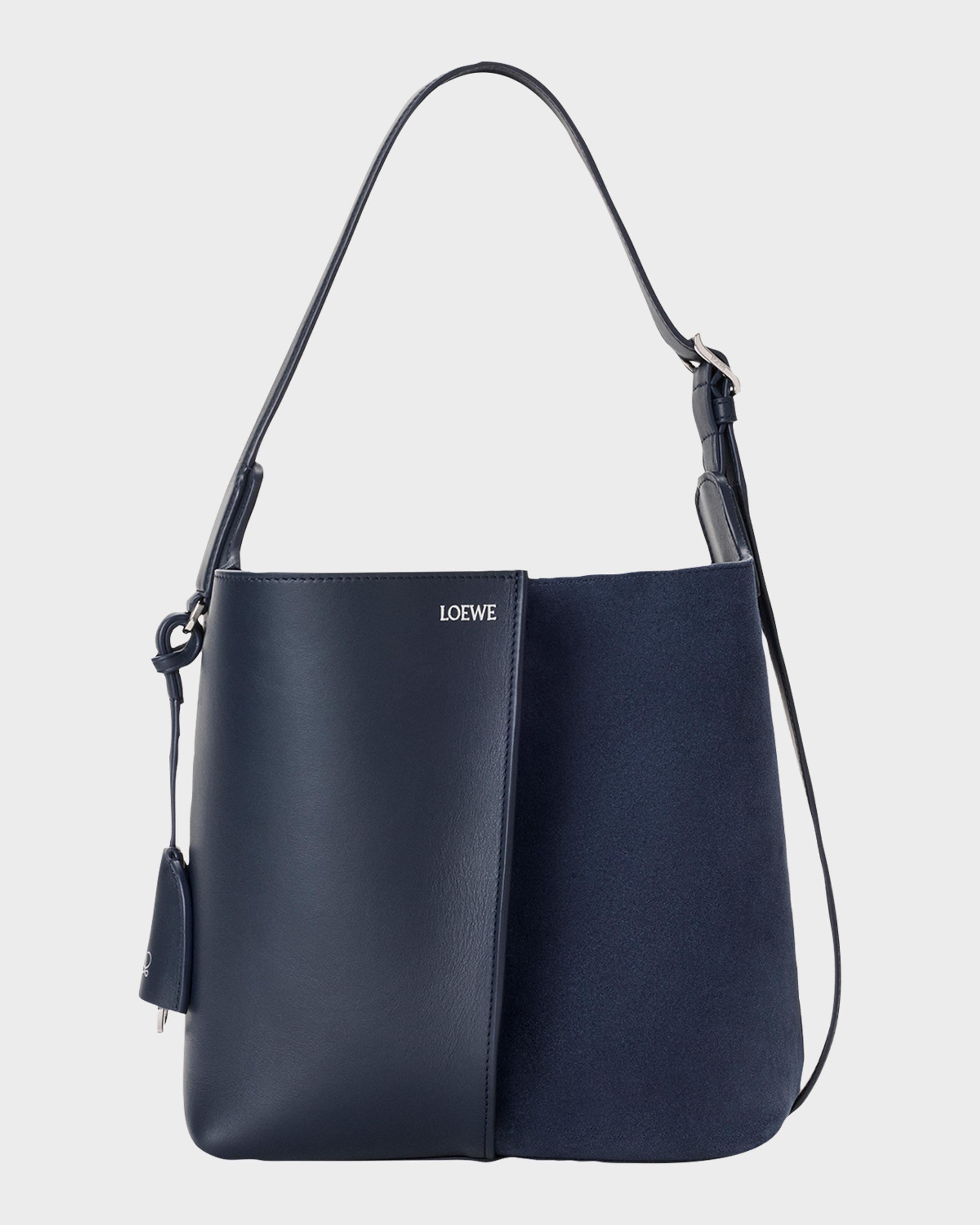 Bilbao Medium Leather and Suede Bucket Bag