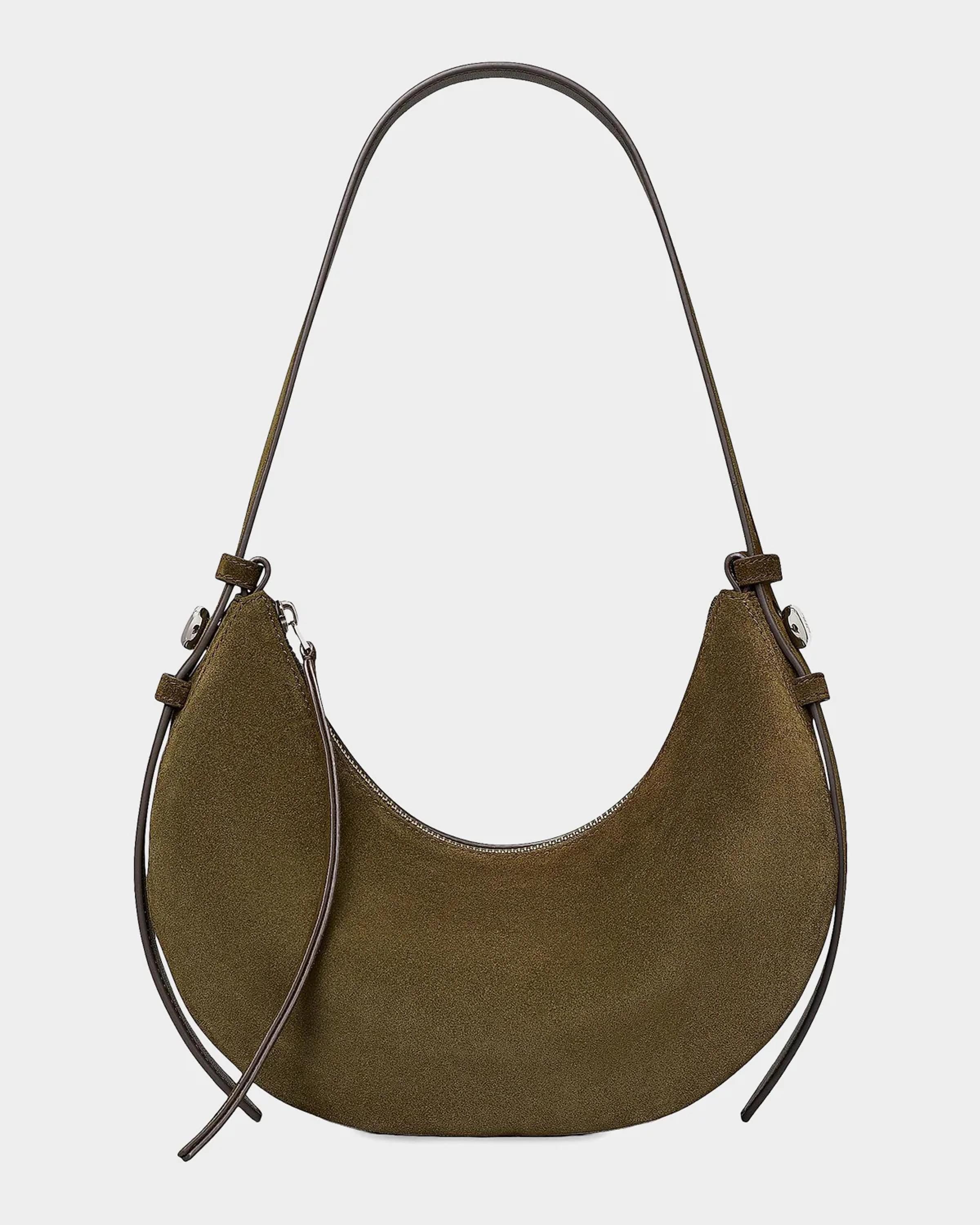 Romy Suede Half Moon Bag