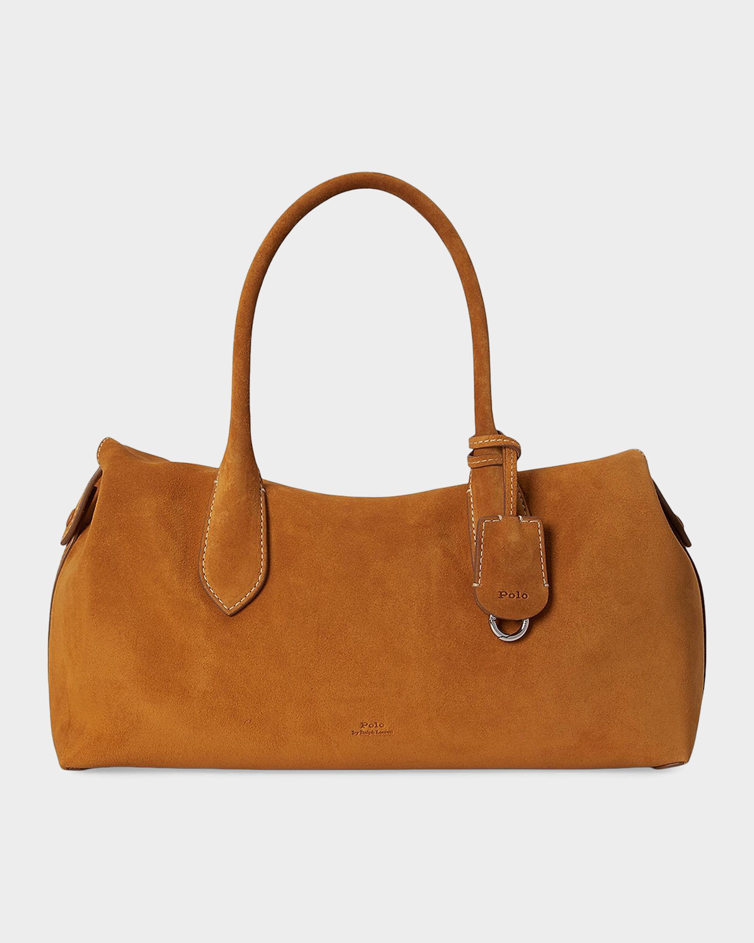 Bellport Suede Satchel Top-Handle Bag