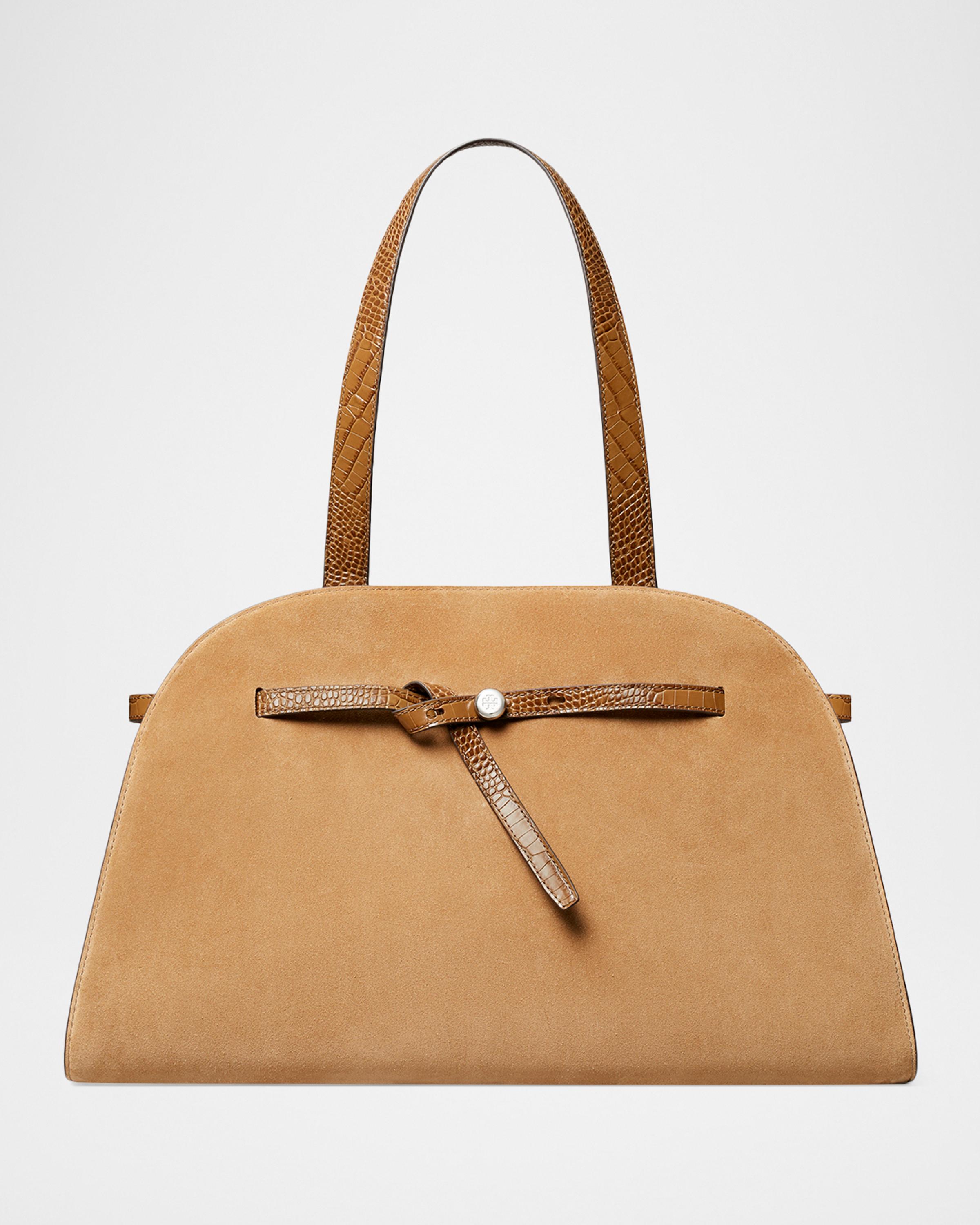 Romy Large Belted Suede Shoulder Bag