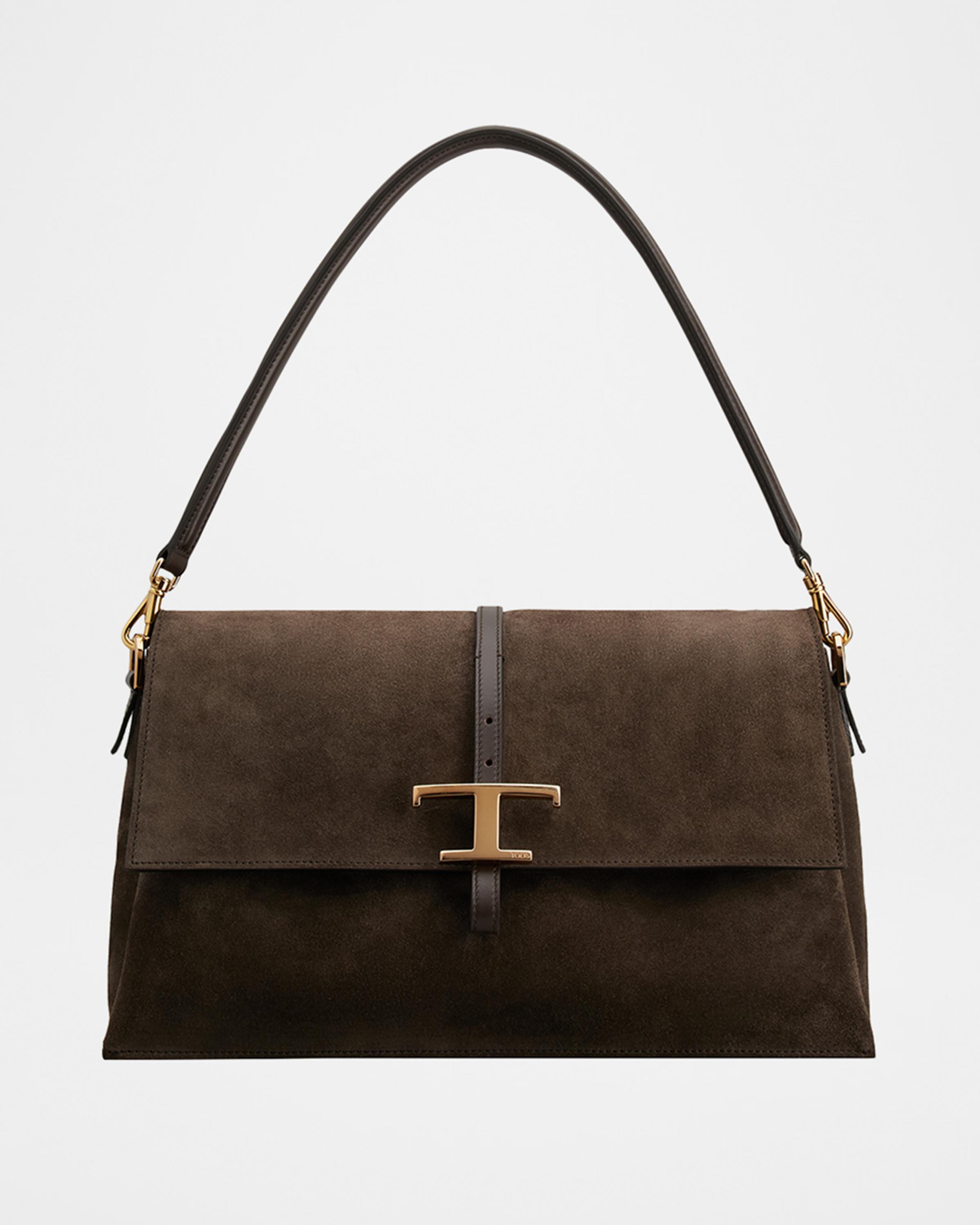 T Timeless Suede Shoulder Bag