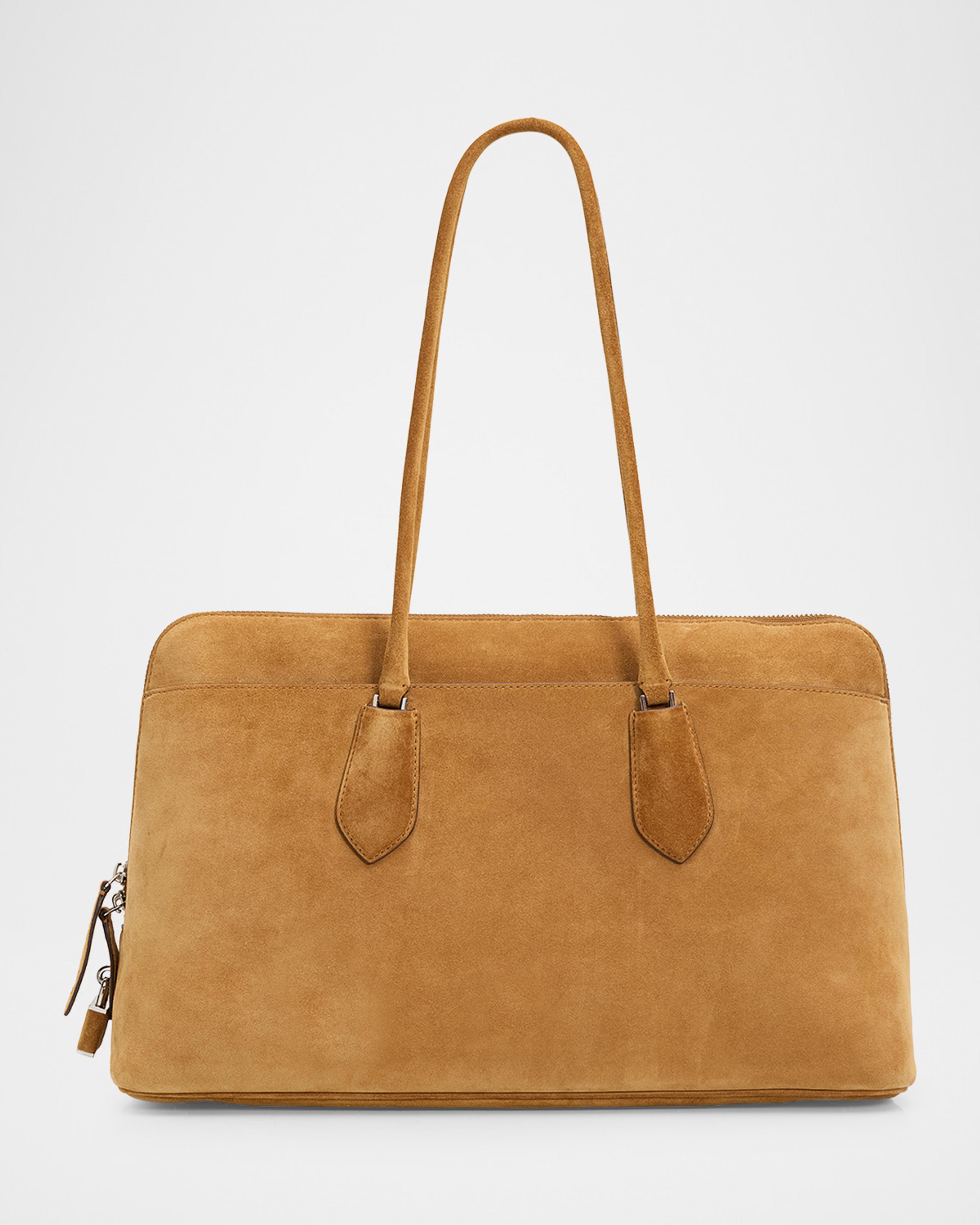 Lock Suede Satchel