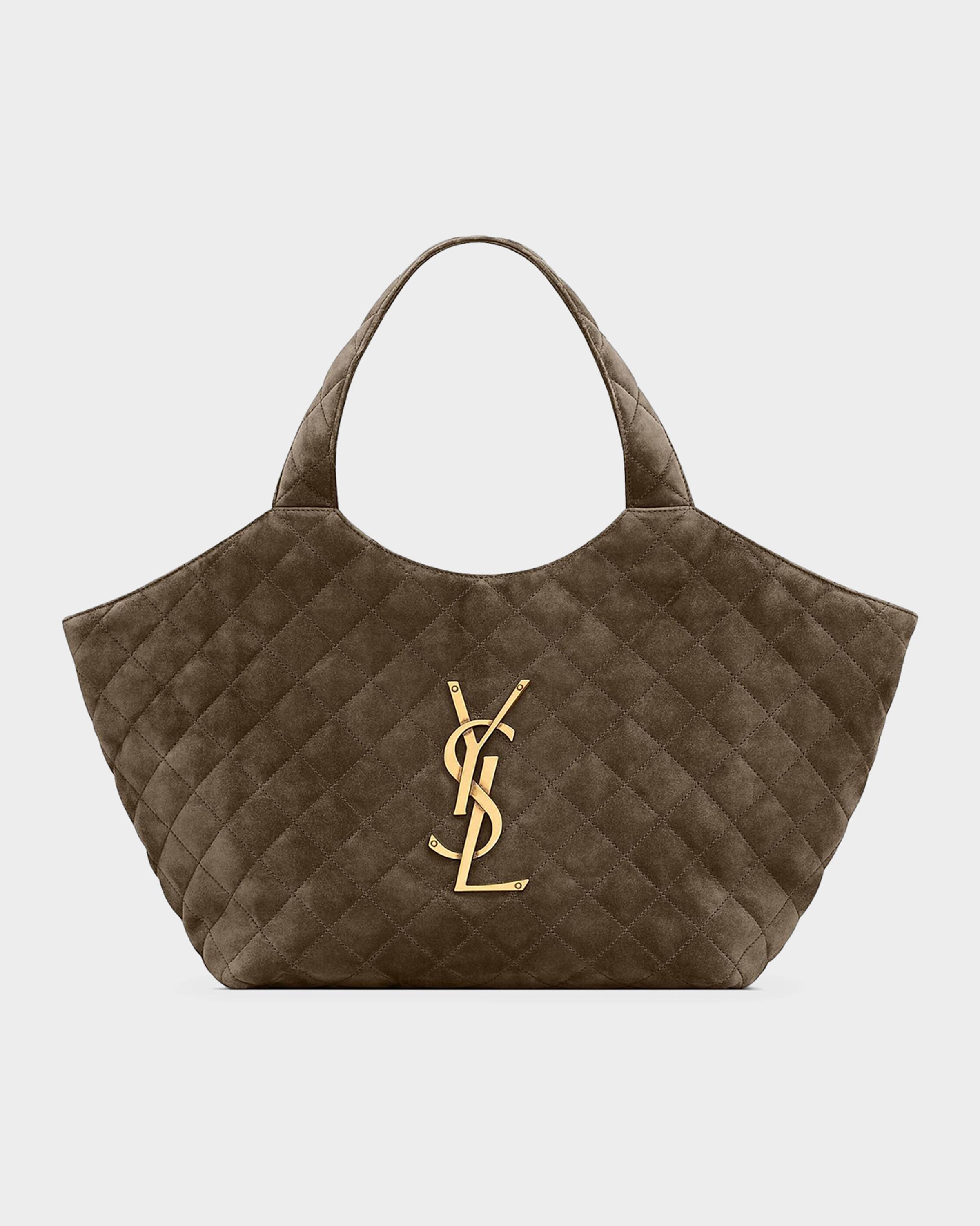 Icare Medium Quilted Suede Tote Bag