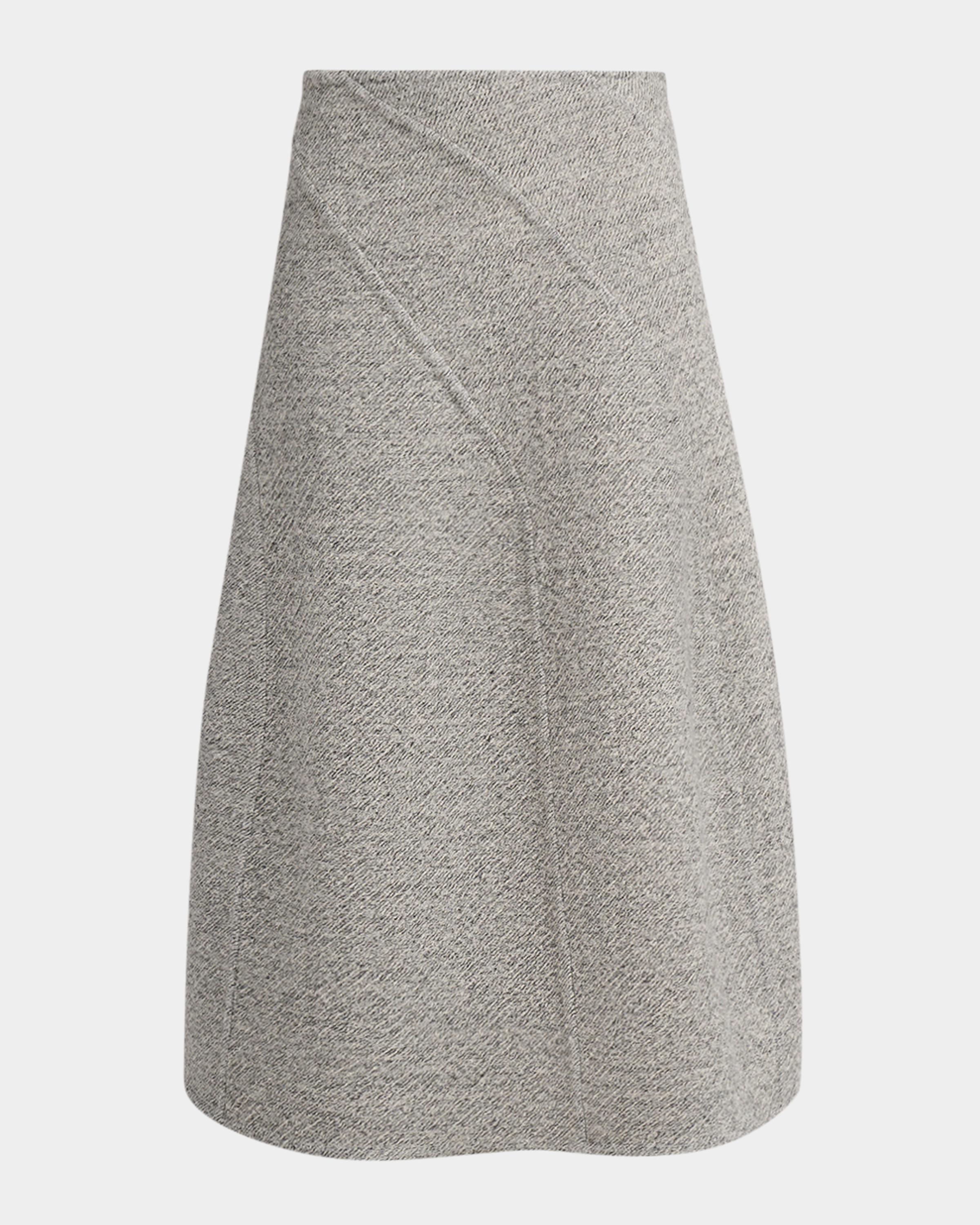 Gaelle Paneled Flare Midi Skirt
