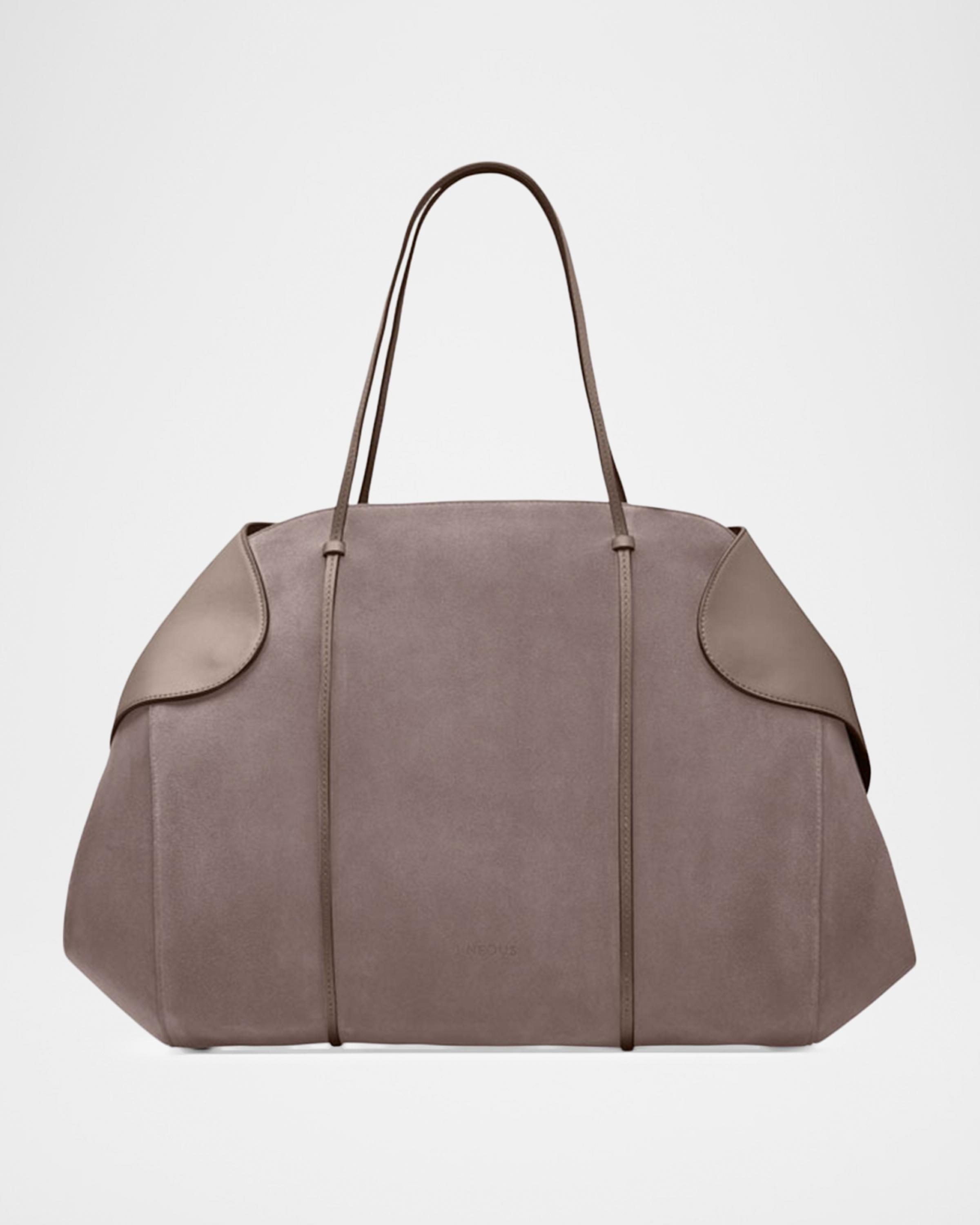 Berenices Suede & Leather Tote Bag