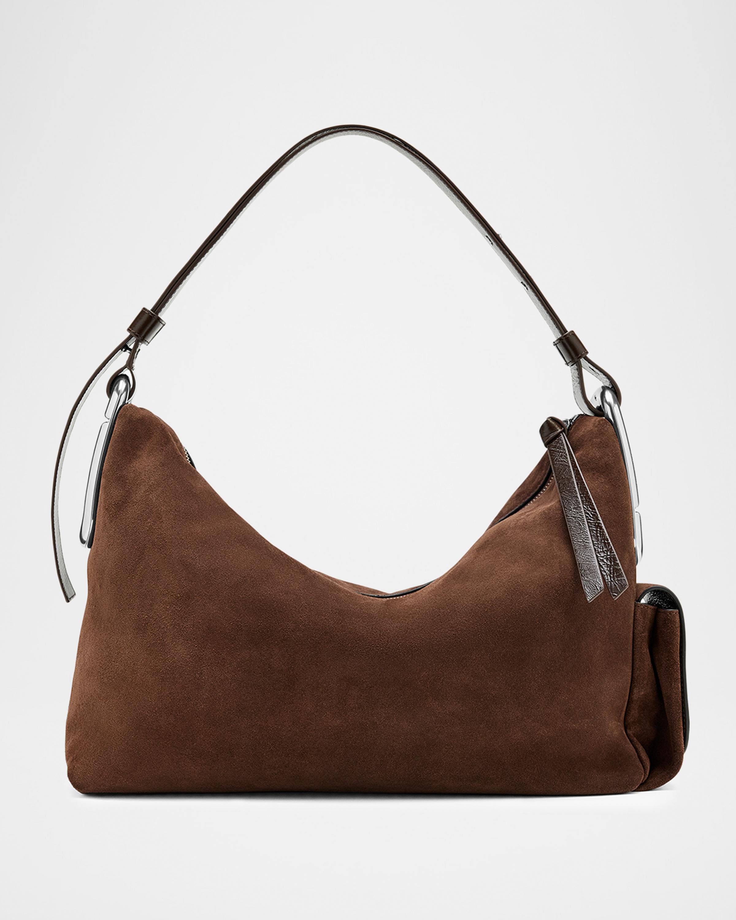 Scene Large Suede Hobo Bag