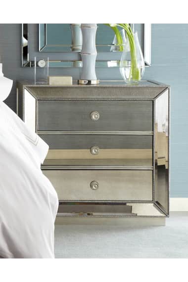 omni mirrored 6 drawer chest