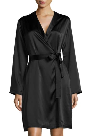 robe dresses and bathrobes La Perla Short Robe In Rayon With Lace in Blue Womens Clothing Nightwear and sleepwear Robes 