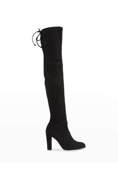 Stylish Womens Pointed Over The Knee Thigh Boots High Heel Stiletto Suede Fabric