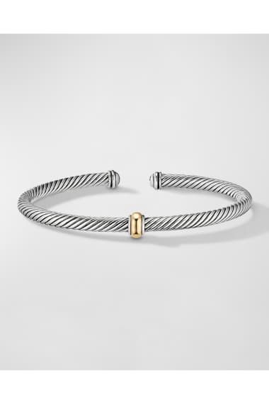 DAVID YURMAN Women's Cable Buckle Bracelet with Gold/Diamonds 3mm $650 NEW