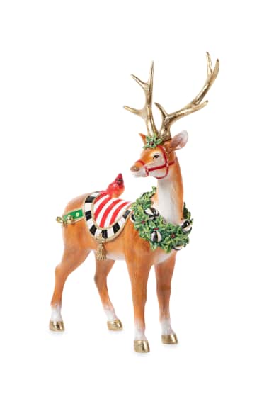 Bethany Lowe Woodland Christmas Stag Deer Dark Brown Handpainted Resin Figure 