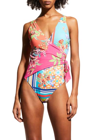 SOFEELING Summer Monokini Swimsuit Chiffon Cover Up Swimwear Set Women
