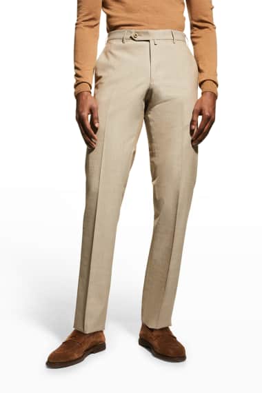 Zanella Platinum NWT Dress Pants Size 36 Solid Tan Loro 150's Wool Parker $550 