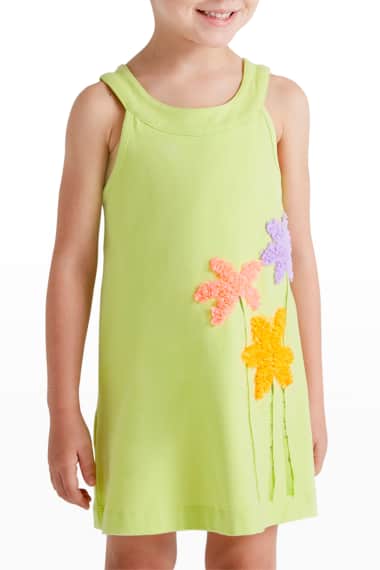 New Girl's Biscotti Yellow Sleeveless Floral Bubble Dress