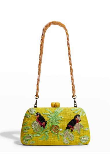 Large Moc Snake Ladies Envelope Clutch To Handbag Shoulder Bag Gold Trim purse 