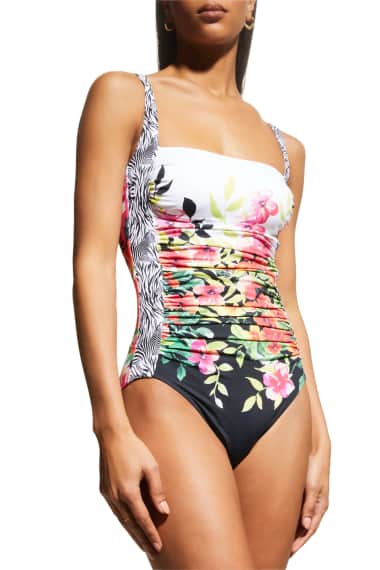 SOFEELING Summer Monokini Swimsuit Chiffon Cover Up Swimwear Set Women
