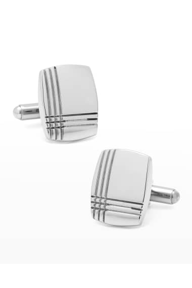 Elegant MENS TT Two-Tone Silver/Gold Stripe Stainless Steel Cufflinks CU58J NEW