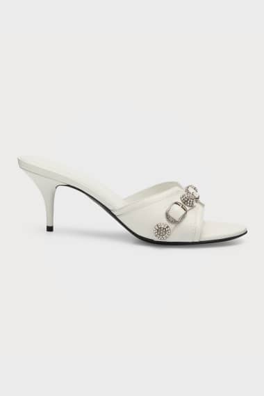 Balenciaga 26s High Heeled Sandals White Sheepskin 681283
