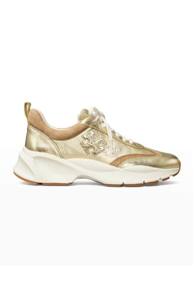 ladies gold tennis shoes