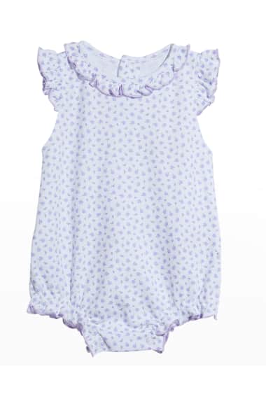 Feather Baby Girl White Size 6-9 Months One-Piece Bodysuit Cotton Flower Pattern 