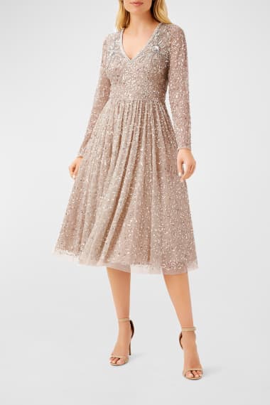 Aidan Mattox - MN1E202938 Floral Bodice Cap Sleeves Short Dress main image 1