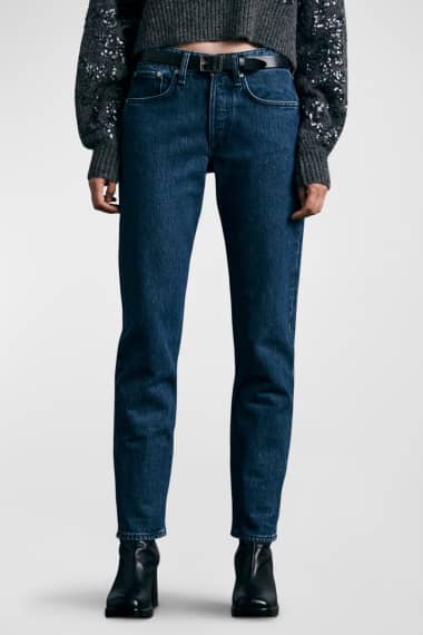 Stowe Rag & Bone Denim Blue Rosa Mid-rise Boyfriend Jeans Womens Clothing Jeans Straight-leg jeans 