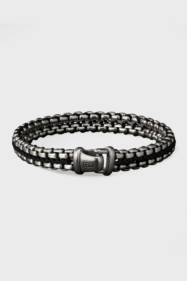 David Yurman 10mm Men's Woven Box Chain Bracelet, Blue Neiman Marcus