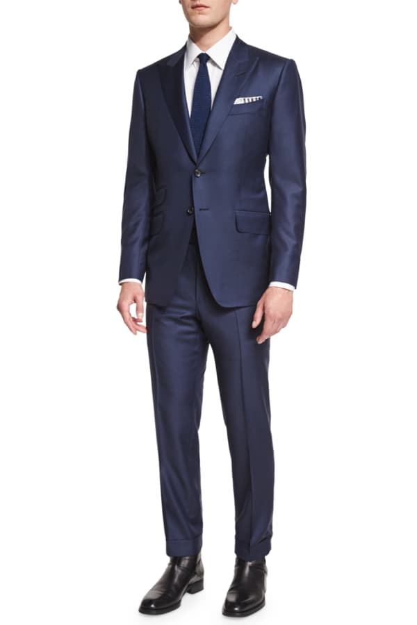 Tom Ford Mens Oconnor Sharkskin Wool Two Piece Suit Neiman Marcus 