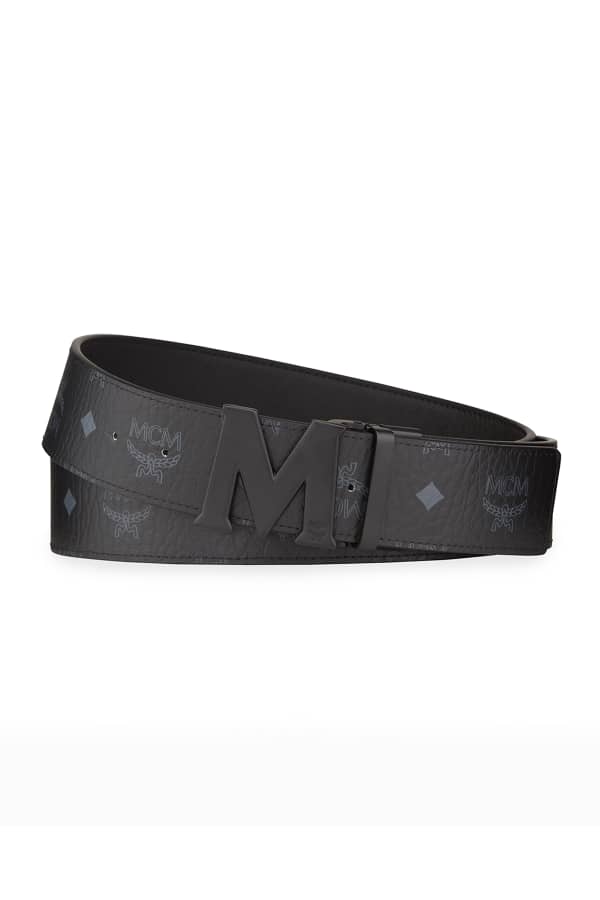 MCM Visetos Reversible Matte-Buckle Belt | Neiman Marcus