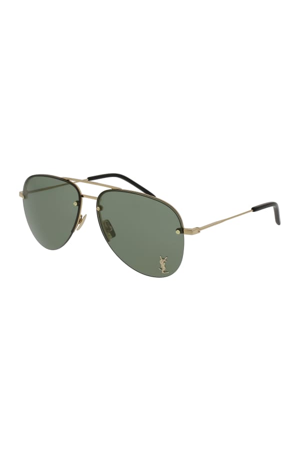 Saint Laurent Classic 11 Monochromatic Aviator Sunglasses | Neiman Marcus