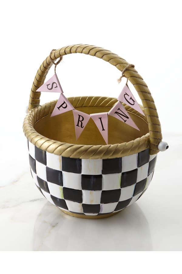 MacKenzieChilds Small Courtly Check Basket Neiman Marcus