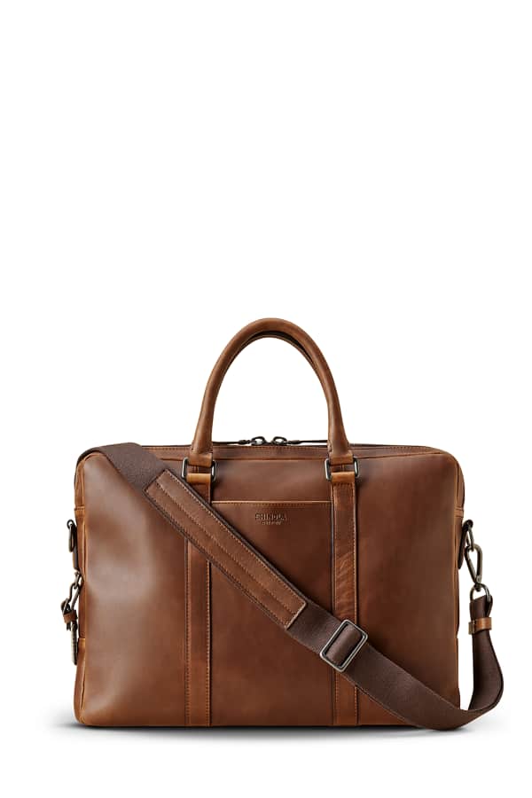 Shinola Men's Bedrock Embossed Harness Briefcase 15" Laptop Neiman