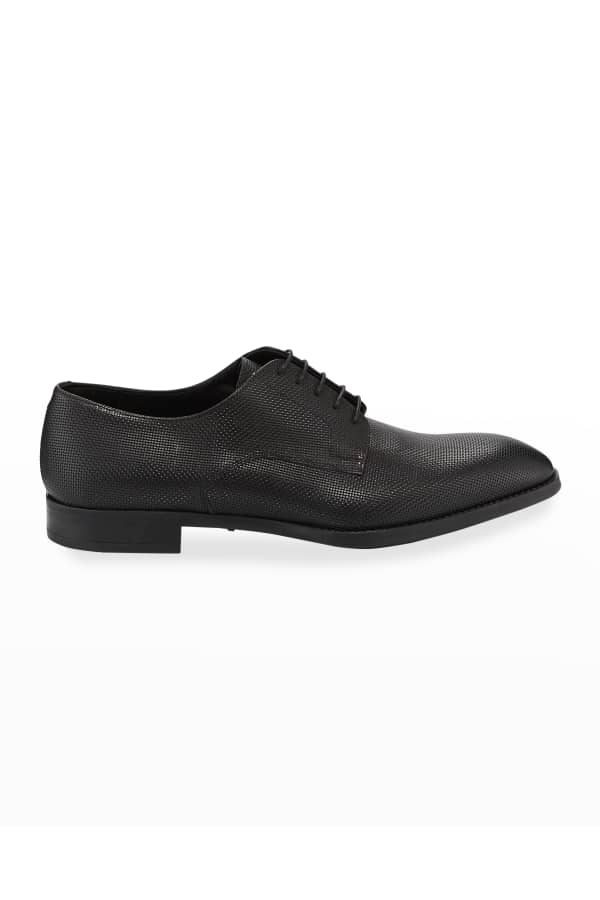 Armani Men's Textured Leather Derby Shoes Neiman Marcus