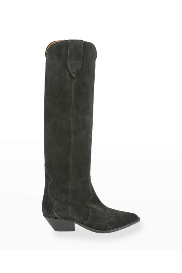 Lucchese Priscilla Suede Western Knee Boots (Made to Order) | Neiman Marcus