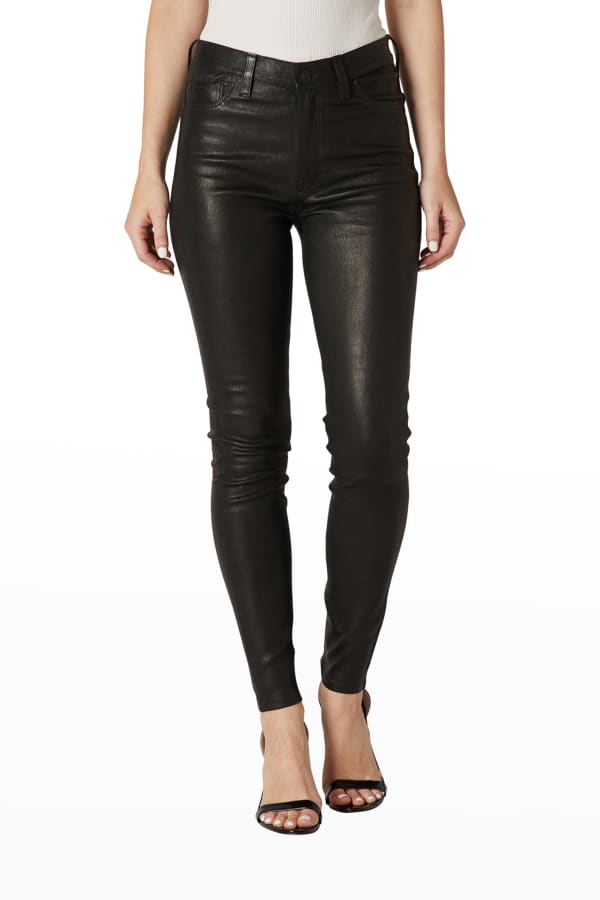 J Brand Alana High-Rise Crop Leather Skinny Pants | Neiman Marcus