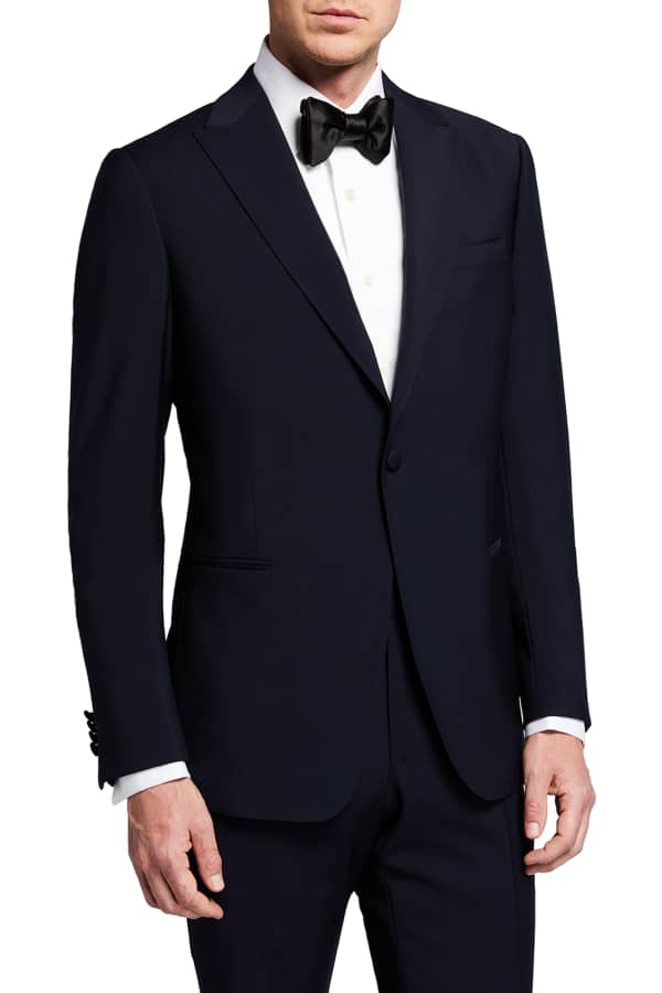 Hickey Freeman Men's Peak-Lapel Solid Tuxedo Suit | Neiman Marcus