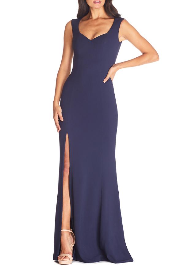Sheah Open Back Dresses with Sweethart Dark Navy main image 1
