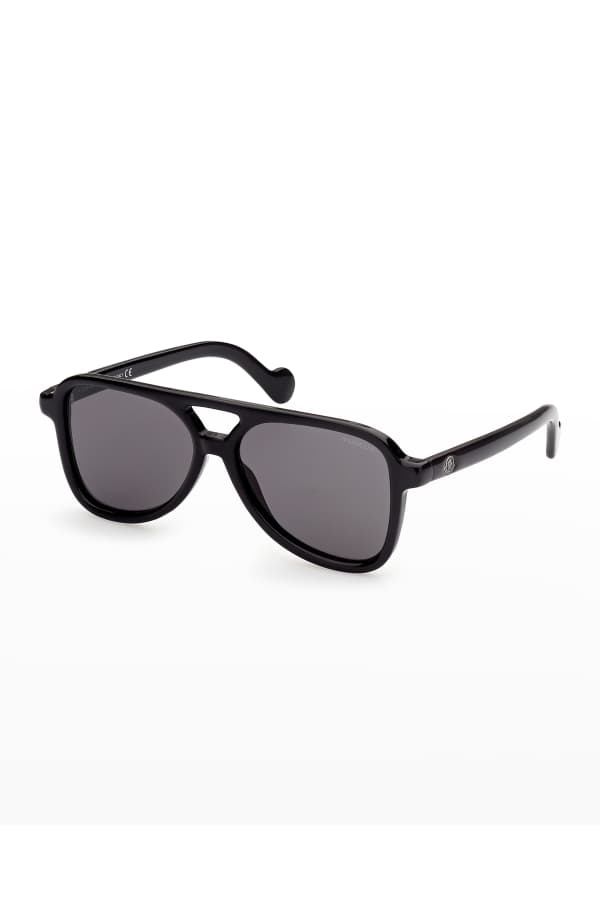 Prada Mens Plastic Mirrored Aviator Sunglasses Neiman Marcus 