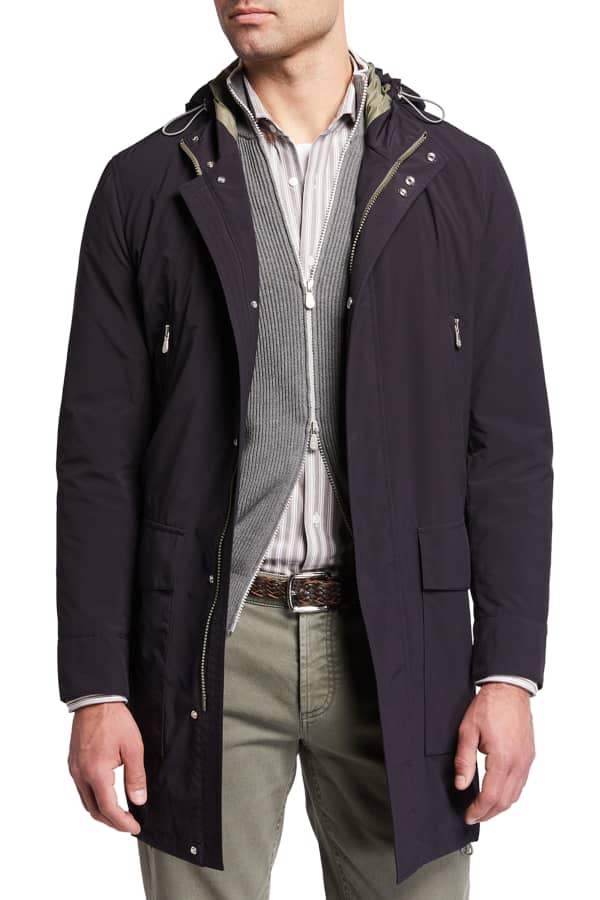 Brioni x Brad Pitt Men's Solid Wool Car Coat Neiman Marcus