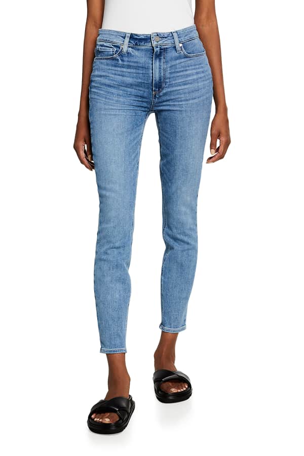 MOTHER Looker Ankle Fray Skinny Jeans | Neiman Marcus